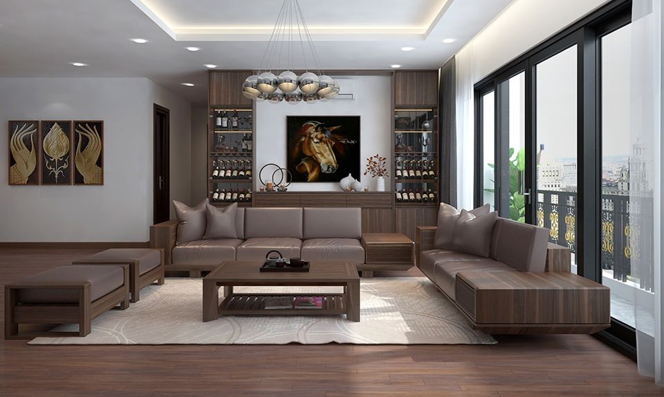  Bàn trà sofa gỗ óc chó