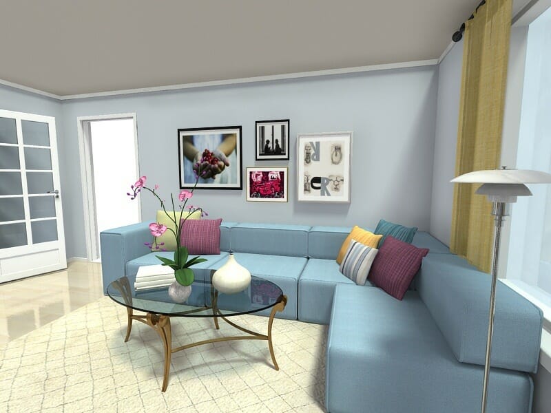 Bản vẽ nội thất phòng khách phong cách xanh: Bí quyết phối màu và bố cục hoàn hảo