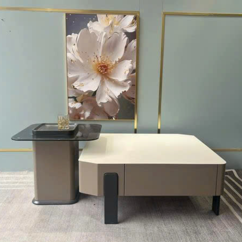 Bàn trà mặt đá siêu pha lê cao cấp hàng nhập khẩu KHTT18