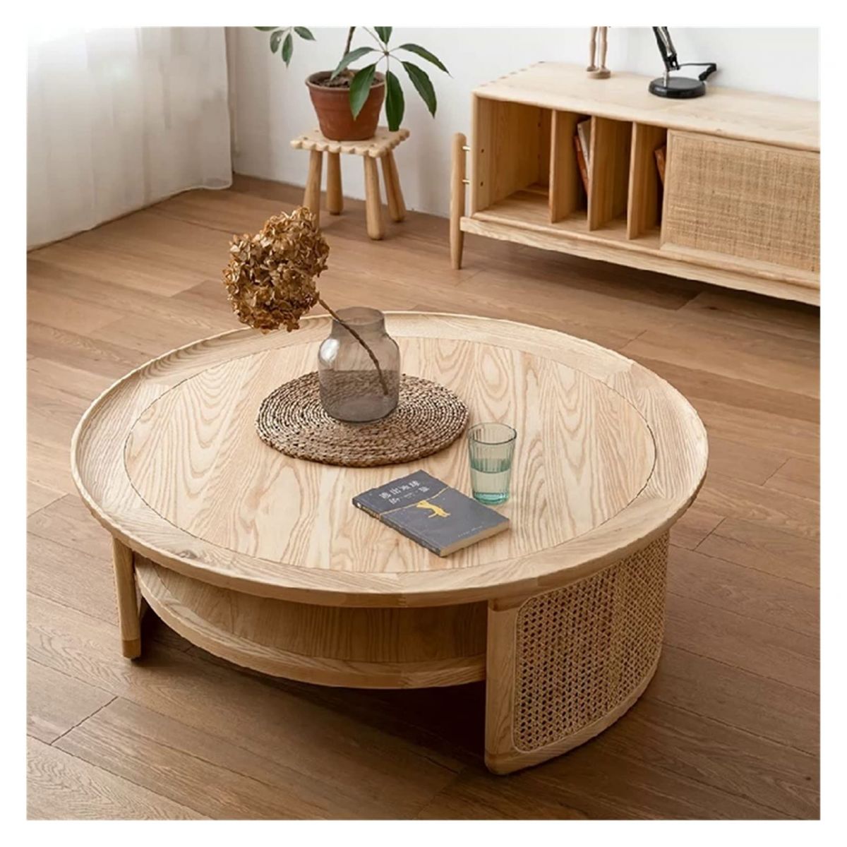 Bàn trà Nhật Bản bàn cafe hình tròn BTDCT07