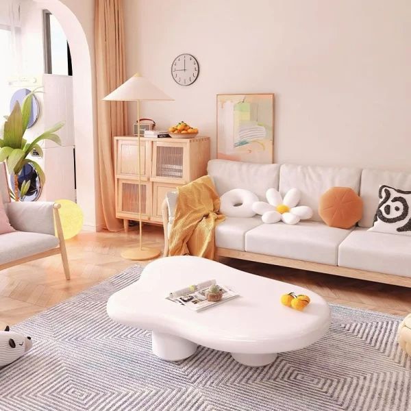 Bàn trà trắng thiết kế cách điệu WHCMB103 Bàn trà trắng thiết kế cách điệu WHCMB103