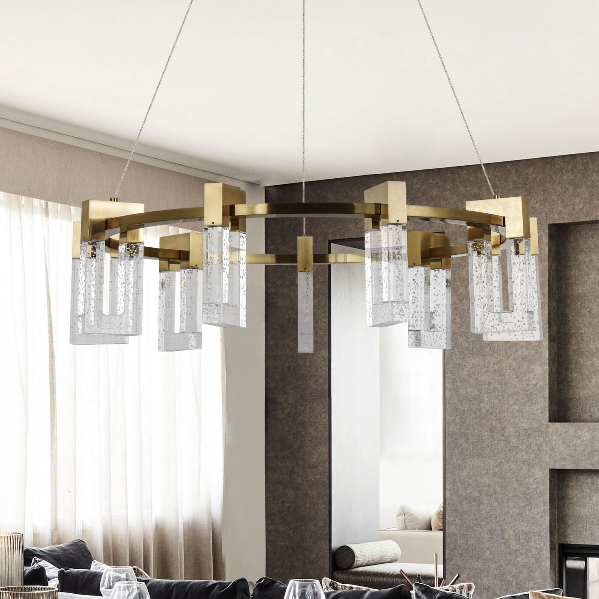 Đèn trang trí chùm 9 đèn có thể điều chỉnh độ cao DTT02