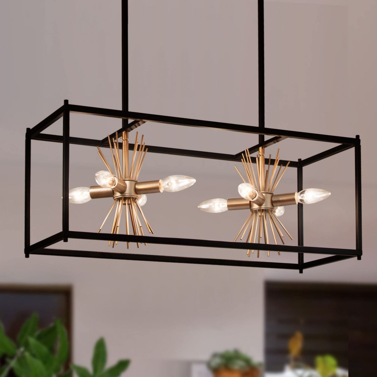 Đèn trang trí hiện đại 8 đèn hình chữ nhật DTT04