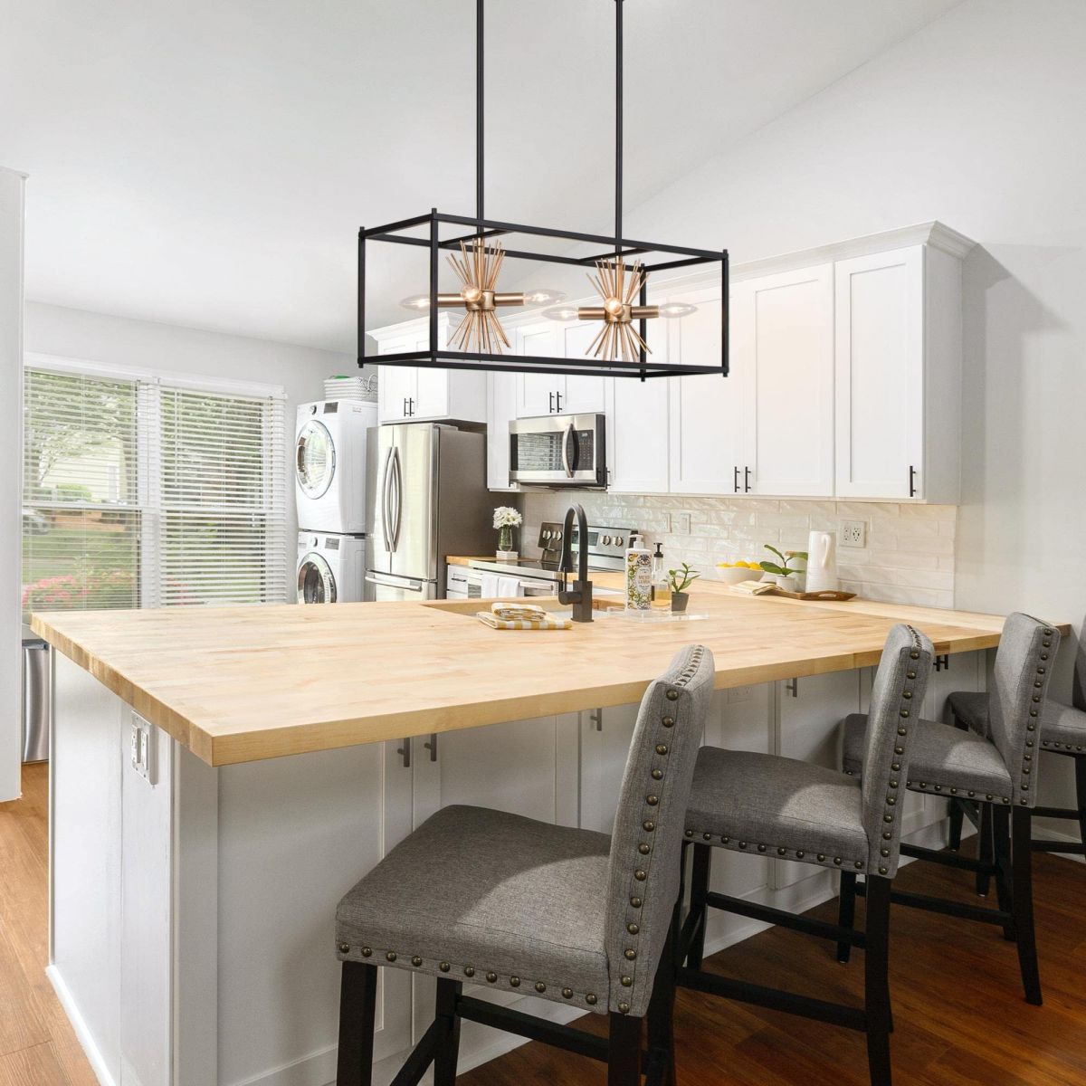 Đèn trang trí hiện đại 8 đèn hình chữ nhật DTT04