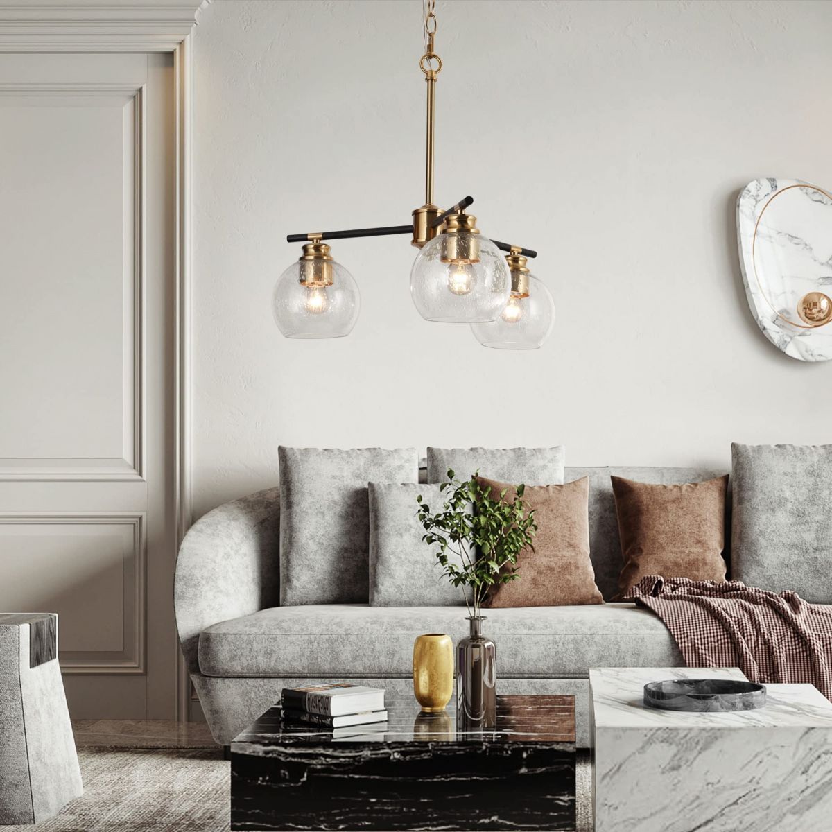 Đèn trang trí màu đen và vàng hiện đại DTT07