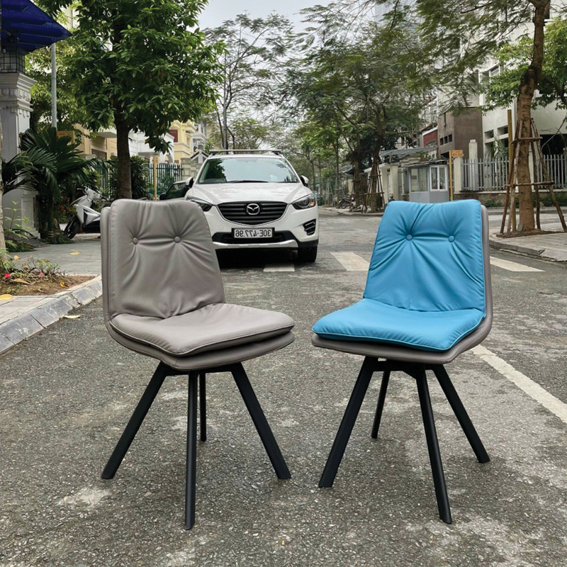 Ghế ăn Eyes GA-VH04 nhập khẩu bọc da chân sắt