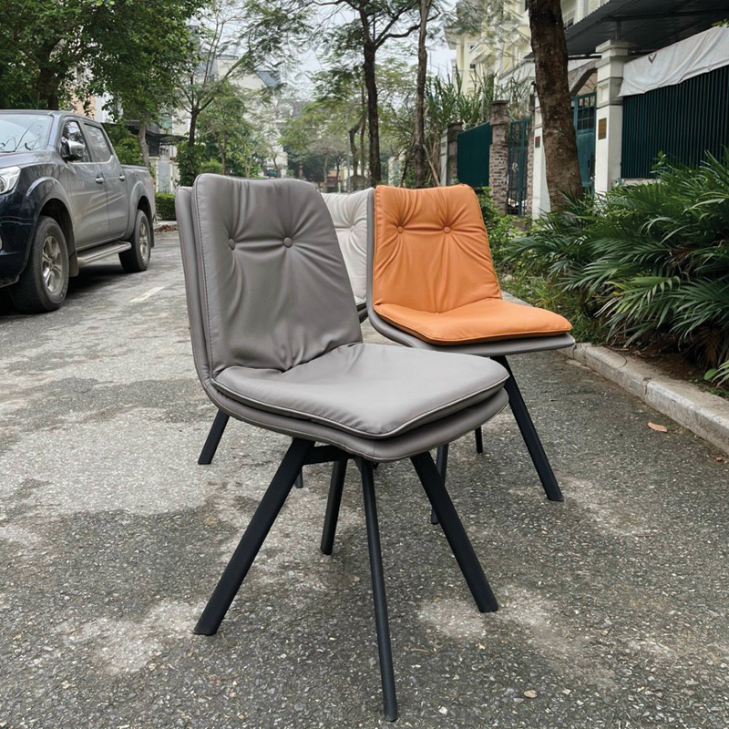 Ghế ăn Eyes GA-VH04 nhập khẩu bọc da chân sắt - Hình ảnh 3