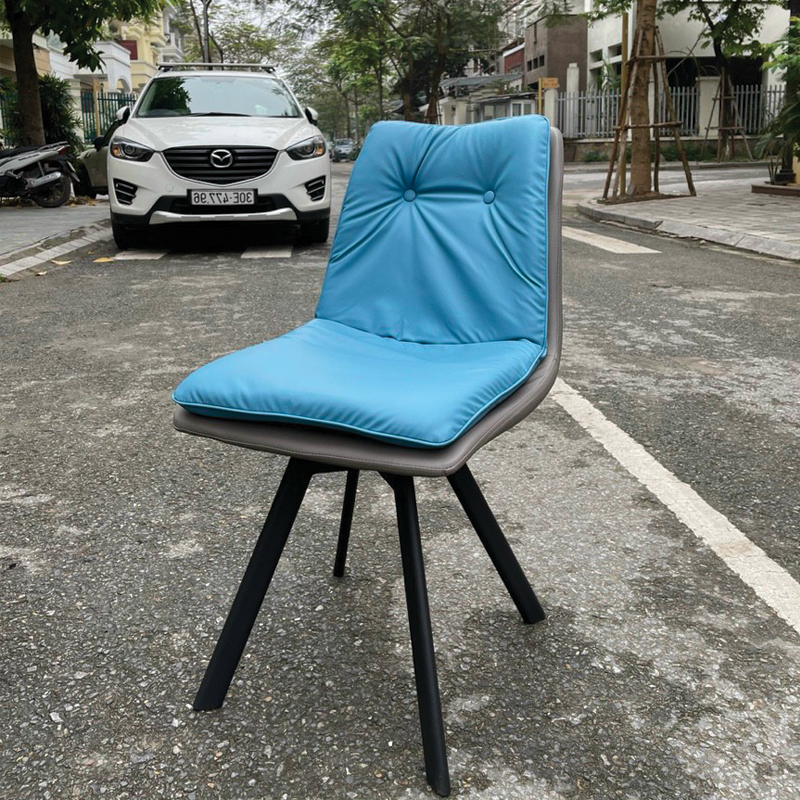 Ghế ăn Eyes GA-VH04 nhập khẩu bọc da chân sắt - Hình ảnh 4