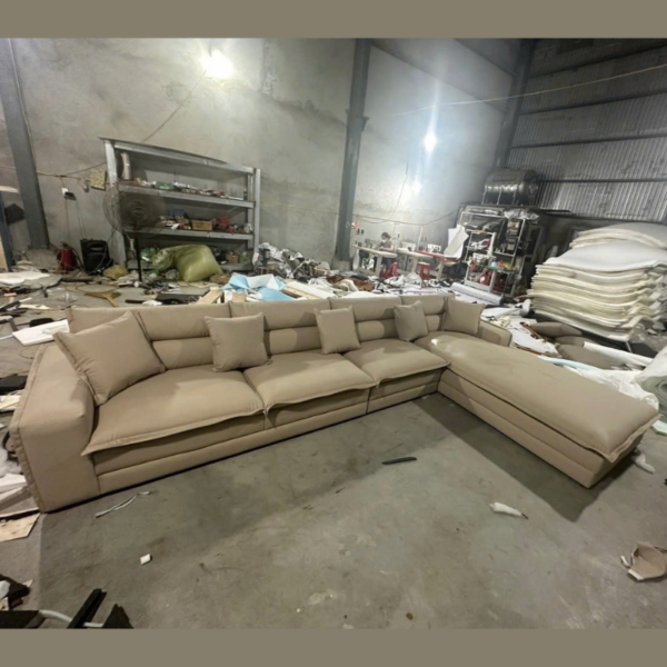 Ghế Sofa phòng khách chữ L KHTTS03 | Đệm lò xo, Mút K43, Bảo hành 2 năm
