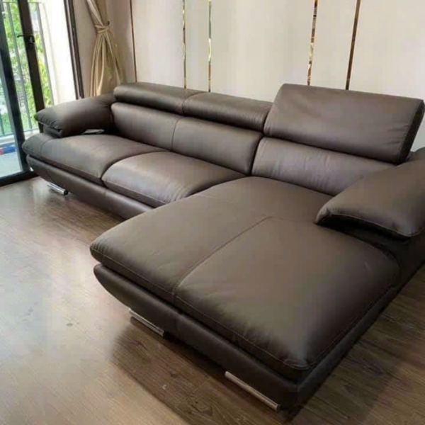 Ghế Sofa góc chữ L màu đen sang trọng KHTTS42