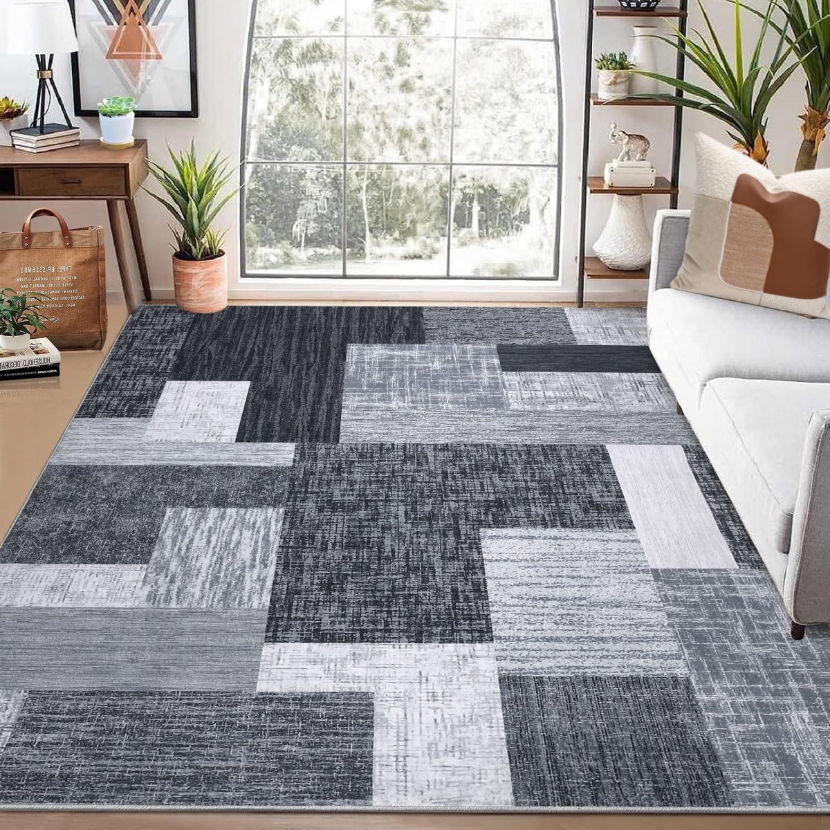 Thảm trải sàn chống trượt màu xám TTS01