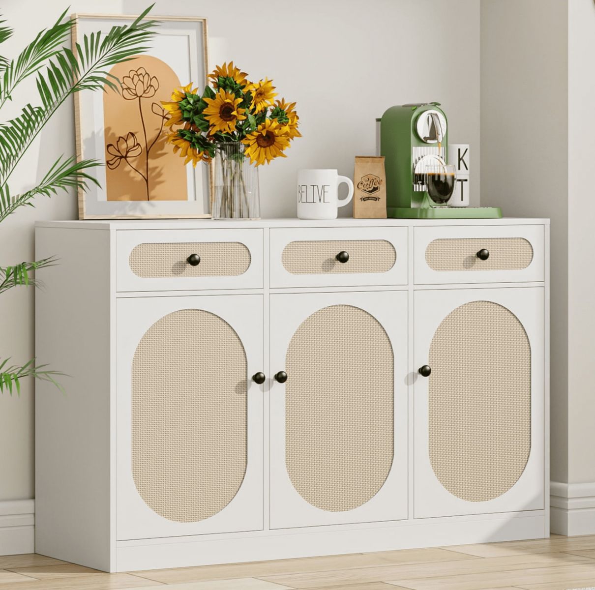 Tủ trang trí họa tiết cửa mây tự nhiên TTT03